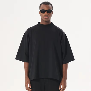 เสื้อยืดผ้าฝ้ายแบบสตรีทแวร์ไซส์ใหญ่พิเศษเสื้อยืดทรงหลวม - Product Image 4