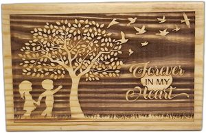 Decorative Urns <b>Wooden</b> Ashes <b>Storage</b> <b>Box</b> Loving Movement Tree Engraving Design <b>Large</b> Urn Personalized Urn For Ashes Pinewood - Product Image 2
