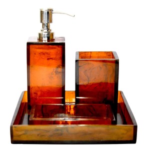 Conjunto de accesorios de baño de resina ecológica estándar, diseño de lujo moderno de Color personalizado para uso doméstico en hoteles, Angel ArtisanVibe - Product Image 5