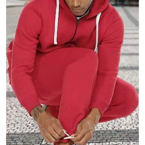Men's Organic Cotton Solid Eco-Friendly Zip <b>Hoodie</b> and Jogger Sweatsuit Set <b>Maternity</b> Training Sportswear Casual Tracksuit - Product Image 6