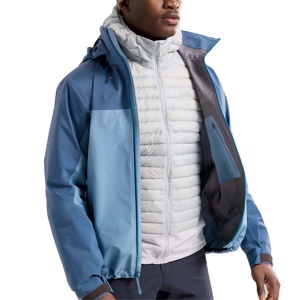 Chaqueta Casual de Verano para Hombre con Capucha, Diseño Color Block, Cortavientos, Deportiva, Cierre de Cremallera, Exterior 100% Poliéster - Product Image 4