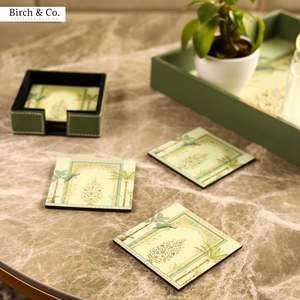 Elegante juego de posavasos de madera con acabado liso, ideal para comedores, cafeterías, oficinas y para regalar. - Product Image 3