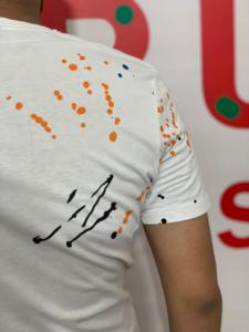 Camiseta de serigrafía de algodón pesado Logo en blanco para diseño de peso pesado 240GSM Puff Print camisetas de hombre de gran tamaño - Product Image 4