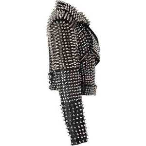 แจ็คเก็ตหนังทรงบอมเบอร์สไตล์พังก์ร็อกเฮฟวีเมทัลสำหรับผู้ชาย  โลโก้ด้านหน้า กันลม เป็นมิตรกับสิ่งแวดล้อม ทรงหลวม บริการ OEM - Product Image 1