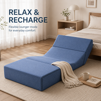 Canapé-lit modulaire pliable 3 en 1 convertible en chaise longue |   Canapé compact pour économiser de l'espace, pour salon et chambre à coucher