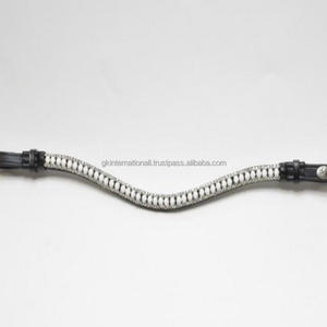 Banda de cuero negro para cejas decorada con cristales, banda de 3 filas de cristales blancos ostentosos, hecho en Italia, 100% - Product Image 4