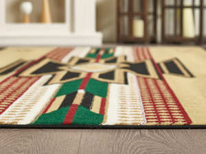 Tapis turc de luxe, fabriqué à la machine, en PP BCF, rouge et noir, de qualité supérieure, pour salon, provenant d'un fabricant de Gaziantep. - Product Image 4