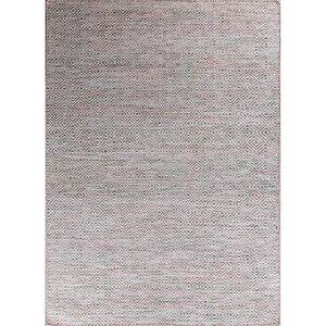 Alfombras Abrash Adwv-13047 de Tejido Plano con Patrón Geométrico en Lana y Viscosa, Color Rosa y Morado, para Uso Doméstico - Product Image 1