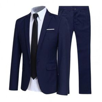 Setelan Jas Bisnis Pria Klasik Slim Fit untuk Pengantin Pria, Berlipit, Bernapas, Anti-statis, Anti-susut, Grosir, Dapat Disesuaikan