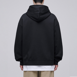 Sudaderas con capucha de talla grande para hombre de alta calidad con doble cremallera, ropa informal negra, Sudadera con capucha transpirable, peso ligero, sudaderas con capucha Unisex de secado rápido - Product Image 2