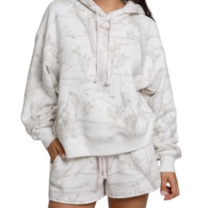 Conjunto de Jersey y pantalones cortos de peso pesado personalizado para hombre, chándales de talla grande de estilo informal con estampado de camuflaje completo de algodón 100% - Product Image 1