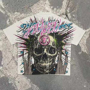 T-shirt personnalisé en jersey de coton lourd 100% pour hommes décontracté surdimensionné Y2K Streetwear A3 Design DTG imprimé coupe coudre vierge solide - Product Image 3