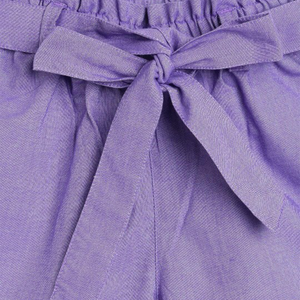 New Design Chambray <b>Shorts</b> Mid Waist Cotton for Purple&<b>Pink</b> Clothing Breathable Knitted Worested Solid - Product Image 6