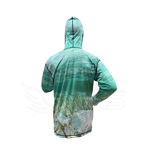 Porter des chemises à manches longues 100% coton à séchage rapide UPF 50 Design personnalisé Camo Mask Hoodie - Product Image 4