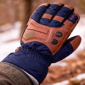 Gants de moto en cuir grainé de haute qualité, marron, isolation de haute qualité, tissu imperméable, fonction écran tactile, doigts entiers, crochet - Product Image 5