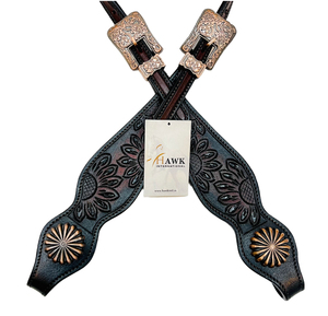 Tachuela de caballo ecuestre tallada a mano de cuero labrado con logotipo personalizado de primera calidad para montar a caballo - Product Image 6