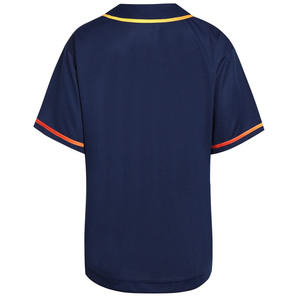 Maillot de baseball unisexe bleu marine à manches courtes, boutonné sur le devant, en maille respirante, taille XL adulte - Product Image 2