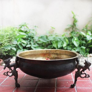 Circular Shape Premium Quality Stainless Steel Metal Bowl Wooden Base Customizable Decorative Party <b>Tableware</b> Eco-friendly - Product Image 4