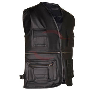 Chaleco de cuero de piel de vaca hecho a medida a la moda para hombre Chaleco de cuero ajustado hecho en Pakistán En stock - Product Image 2