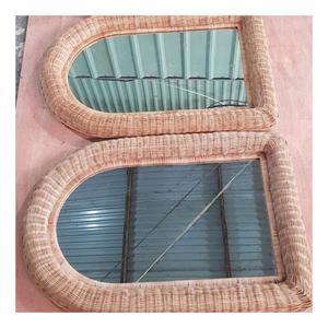 Espejo de ratán tejido a mano de lujo, diseño de resplandor solar, espejo de acento bohemio rústico para decoración de pared del hogar e ideas de regalo - Product Image 3