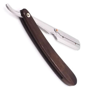 Maquinilla de afeitar profesional de acero inoxidable, maquinilla de afeitar de seguridad, mango de madera, mango de garganta cortado, maquinilla de afeitar plegable, hoja japonesa - Product Image 2