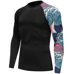 Chemise de compression personnalisée à manches courtes Logo de surf Mma Bjj Rashguards Jiu Jitsu sublimés Concevez votre propre Rash Guard personnalisé - Product Image 3