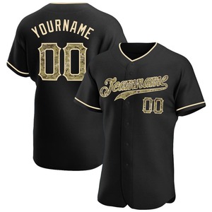 Ropa de equipo personalizada más vendida camiseta de béisbol auténtica de Ciudad de camuflaje negra personalizada - Product Image 1