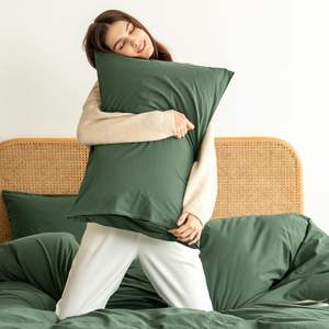 <span class=keywords><strong>Set</strong></span> di biancheria da letto Hotel di lusso <span class=keywords><strong>Set</strong></span> copripiumino in cotone 100% King Size copripiumino morbido tinta unita 3 pezzi 300tc filo - Product Image 4