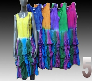 Vestido de playa hecho a mano para mujer, tela de satén, lino, bordado, lentejuelas, cinturón, apliques, Material de rayón, patrón de cintura Natural - Product Image 5