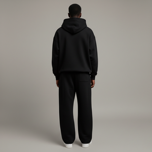 Conjunto Deportivo Personalizado OEM de 450 GSM para Hombre, Color Personalizado, Estilo Urbano, Chándal Holgado de Peso Medio de 2 Piezas, Sudadera con Capucha y Pantalones Deportivos de Pierna Ancha - Product Image 6