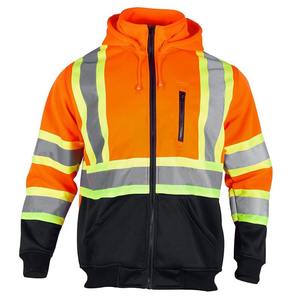 Sudadera CON CAPUCHA DE SEGURIDAD reflectante de forro polar de poliéster 100% con cremallera de clase 3 de alta visibilidad - Product Image 6
