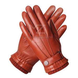 Gants en cuir pour homme, cuir véritable, doux, pour la conduite, saison hivernale, cuir véritable à vendre - Product Image 1