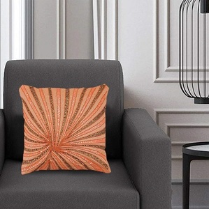 Housses de coussin corail sur le thème du coucher du soleil faites à la main pour la décoration d'hôtels de vacances de mariage idéale pour le salon au prix de revente - Product Image 1