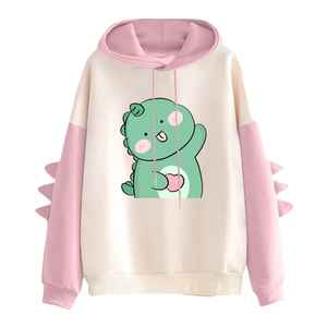 Sudadera con capucha de lana de poliéster/algodón de Color sólido transpirable de alta calidad para adultos dulce estampado de dibujos animados otoño - Product Image 2