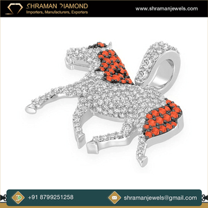 Joyería Fina con Animales, Collar con Colgante de Oro Sólido de 10K con Inicial de Caballo, Diseño Minimalista Único, con Diamante Moissanita, Precio al por Mayor - Product Image 3