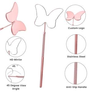 Miroir pour extensions de cils en forme de papillon, en acier inoxydable, multifonction, outils de beauté, fournitures de maquillage - Product Image 4