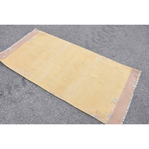 Alfombra moderna de lana amarilla de 2,7x5,6 pies, tejido plano turco, Patchwork, área grande, alfombra para sala de estar para adolescentes, espacio de tamaño 9x12 - Product Image 2