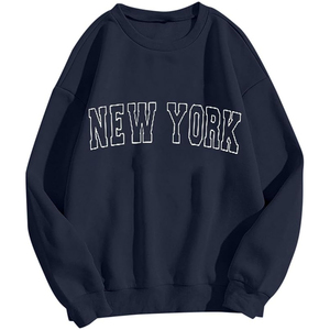 Sudadera Casual de Manga Larga con Cuello Redondo para Mujer, Holgada, con Estampado de Letras, Nueva, para Trabajo, de Poliéster y Algodón - Product Image 5