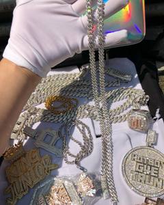 Custom Baguette Diamond Cuban Link 14K Gold Plated Hip Hop Iced Out Bling VVS <b>Moissanite</b> <b>Necklace</b> for Men Rope Chain Style - Product Image 1