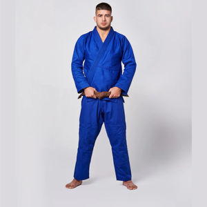 2025 traje BJJ Gi Unisex de la mejor calidad, pantalones cortos de Karate de Judo azul hechos en Pakistán, trajes de entrenamiento duraderos con bolsa personalizada - Product Image 2