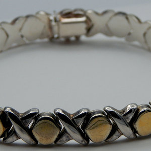 14K oro placcato. 925 argento Sterling Vermeil XO bracciale con perla d'acqua dolce e diamante bracciale Tennis perfetto regalo - Product Image 3