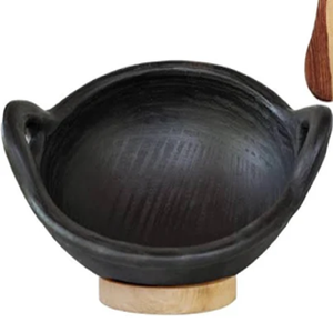 Mitti Kadhai noir brûlé en profondeur pour la cuisson des légumes de poulet biryani dans un processus de cuisson lent et sain à des prix de gros bon marché - Product Image 1