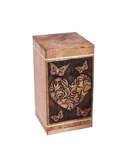 Handcrafted Heart Floral <b>Wooden</b> <b>Urns</b> <b>for</b> Human <b>Ashes</b> Adult Large - Butterfly Cremation <b>Urn</b> <b>for</b> <b>Ashes</b>(250 LB - Hardwood Flower) - Product Image 6