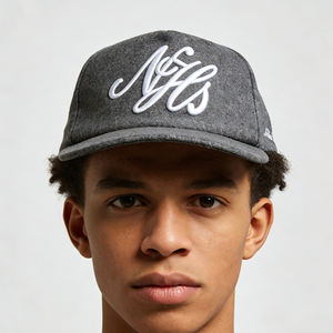 قبعة بيسبول شتوية فاخرة من الصوف بتصميم كلاسيكي لجميع المواسم، قبعة غير مهيكلة بخمسة ألواح مع تطريز مخصص، مزيج من الصوف - Product Image 2