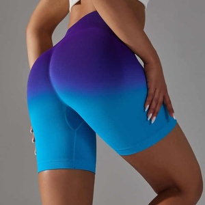 Pantalones cortos de Yoga con realce degradado al por mayor para mujer, ropa deportiva para gimnasio, ropa de entrenamiento, mallas para correr, mallas de Yoga de cintura alta - Product Image 2