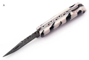 Gran oferta, cuchillo de bolsillo plegable de acero de Damasco hecho a mano personalizado, mango de madera de cuero, hermosos cuchillos para acampar al aire libre, soporte OEM - Product Image 2