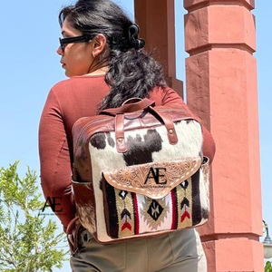 Nouveau élégant mode chaude véritable sacs à dos en cuir de fourrure de vachette usiné à la main élégant sculpture sacs à dos en cuir sacs à dos de Style occidental - Product Image 1