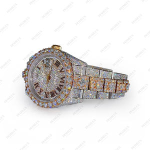 Montre entièrement sertie de diamants de marque Moissanite - Bijoux hip-hop en argent 925 pour fiançailles, fête, mariage, anniversaire - Product Image 3