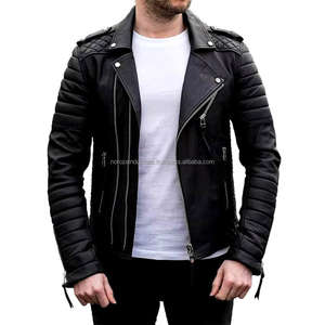 Chaqueta de Cuero de Cordero Genuino Negro para Hombre de Alta Calidad/Chaquetas de Cuero para Hombre/Chaquetas de Cuero de Pakistán para Hombre - Product Image 1