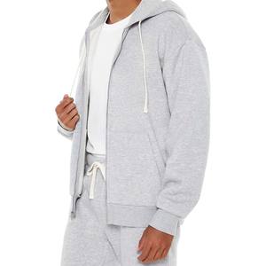 Sweats à capuche zippés d'hiver personnalisés avec broderie personnalisée, cordon de serrage, fermeture éclair - 100% coton molleton, coupe régulière, séchage rapide, respirant - Product Image 2
